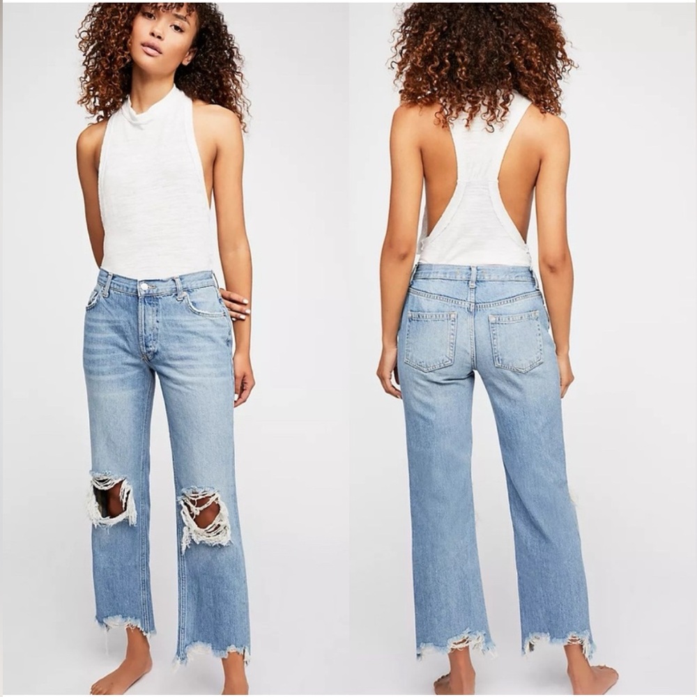 We The Free Ankle Cropped Jeans with Raw Hem